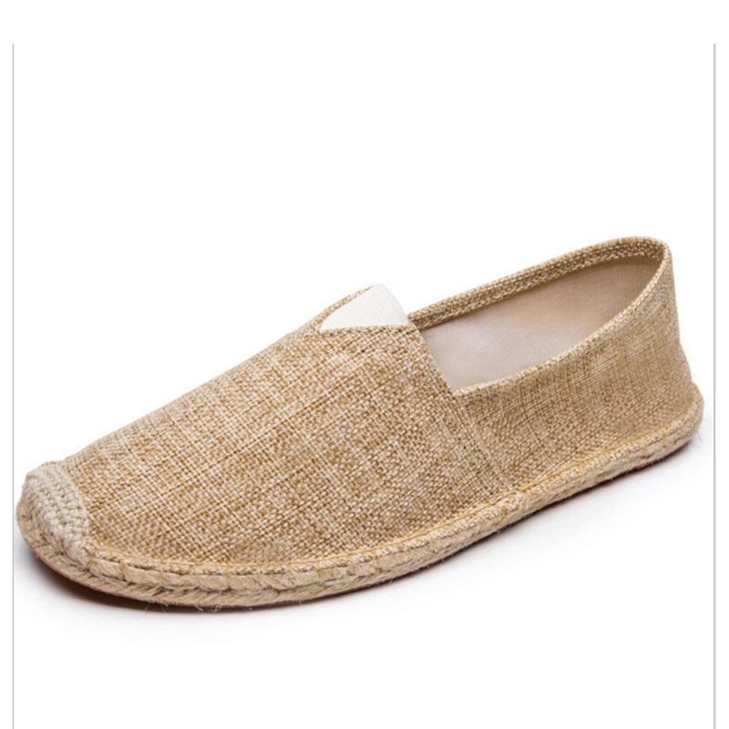 Damer Large Størrelse Ensfarvet Slip-on Espadrilles Fisker Flade Sko