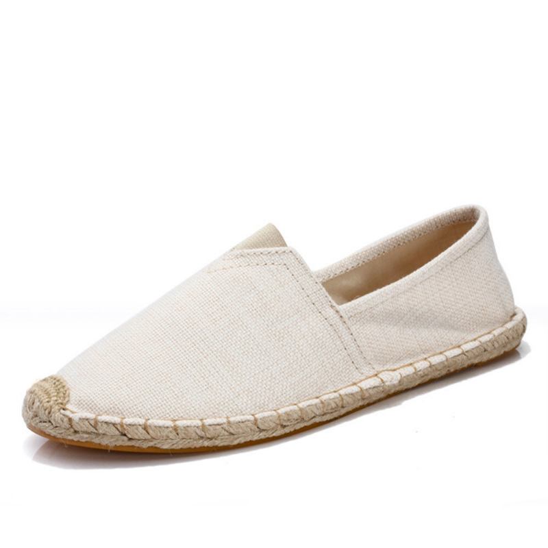 Damer Large Størrelse Ensfarvet Slip-on Espadrilles Fisker Flade Sko