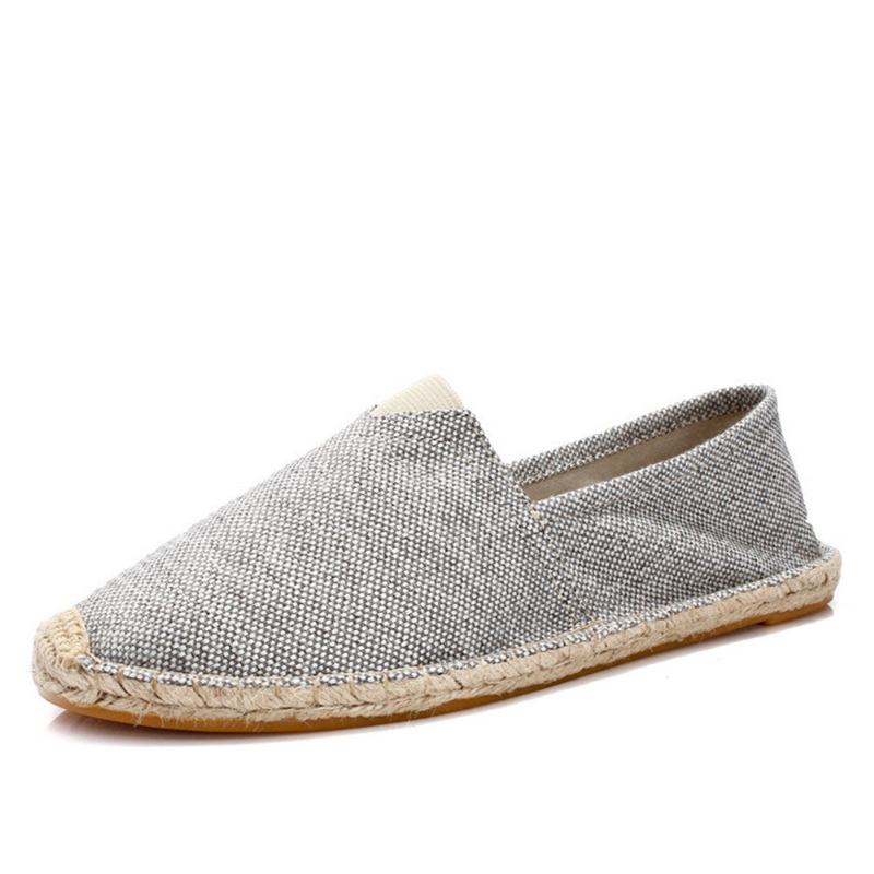 Damer Large Størrelse Ensfarvet Slip-on Espadrilles Fisker Flade Sko