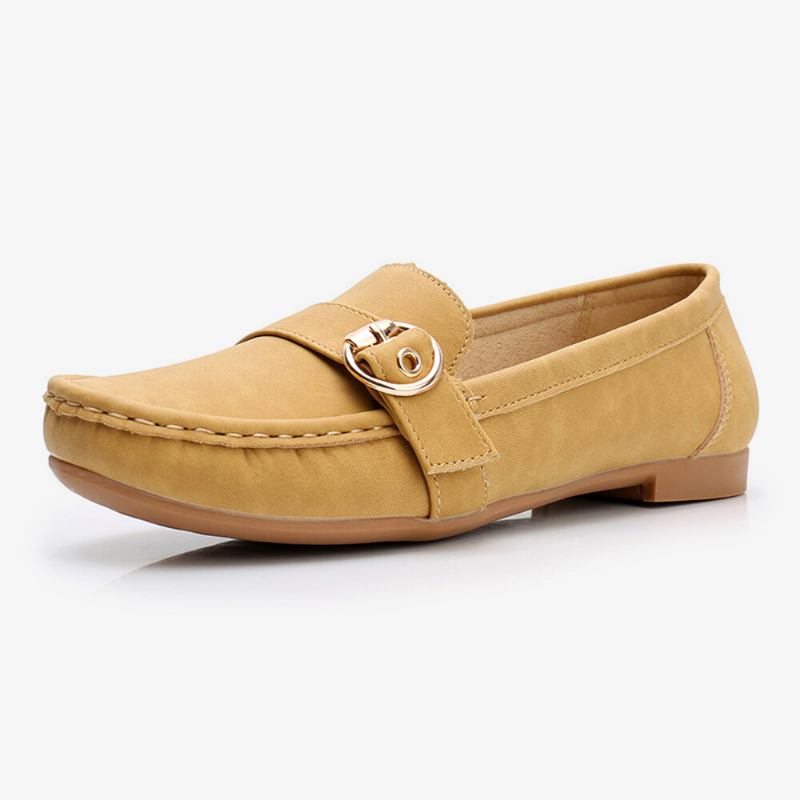 Kvinder Blød Sål Metalspænde Slip On Casual Daily Flats