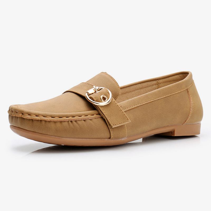 Kvinder Blød Sål Metalspænde Slip On Casual Daily Flats