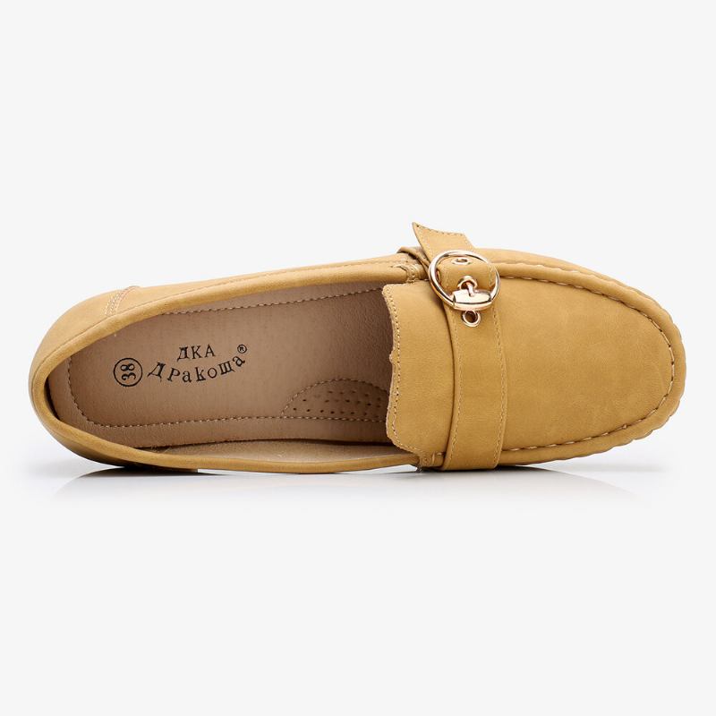 Kvinder Blød Sål Metalspænde Slip On Casual Daily Flats