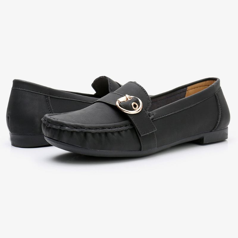 Kvinder Blød Sål Metalspænde Slip On Casual Daily Flats