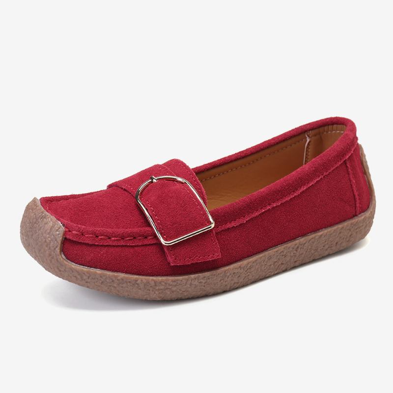 Kvinder Blød Sålspænde Åndbar Casual Slip On Flats