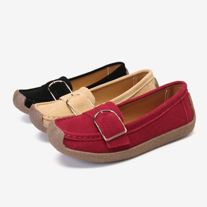 Kvinder Blød Sålspænde Åndbar Casual Slip On Flats