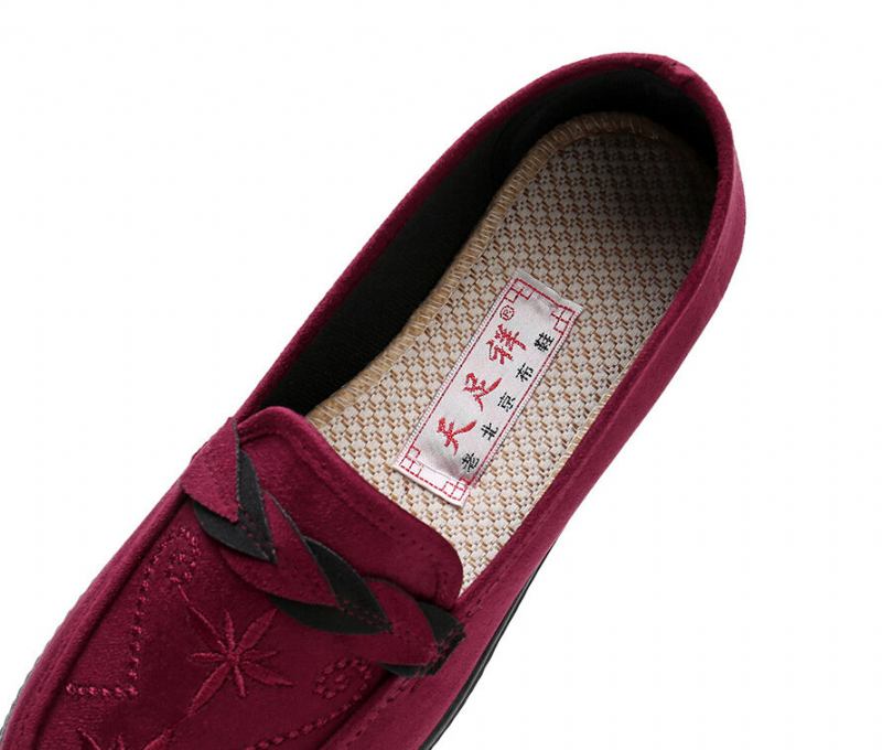 Kvinder Blomster Broderi Shallow Bærbare Slip-on Loafers