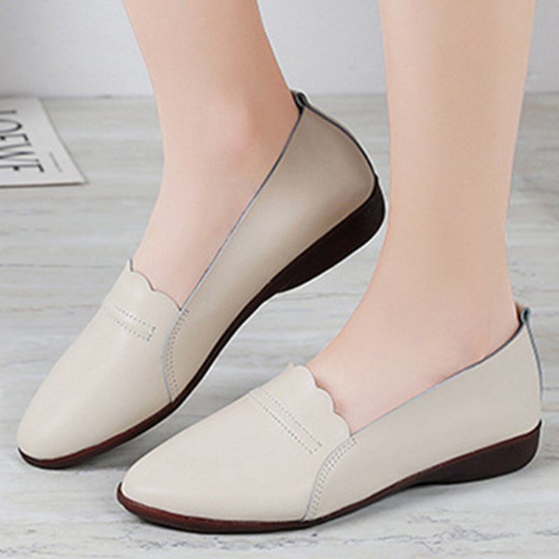 Kvinder Blondestrim Behagelig Blød Sål Casual Slip On Flats Loafers