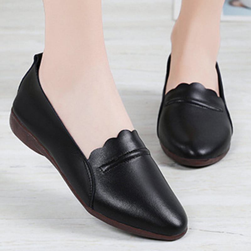 Kvinder Blondestrim Behagelig Blød Sål Casual Slip On Flats Loafers