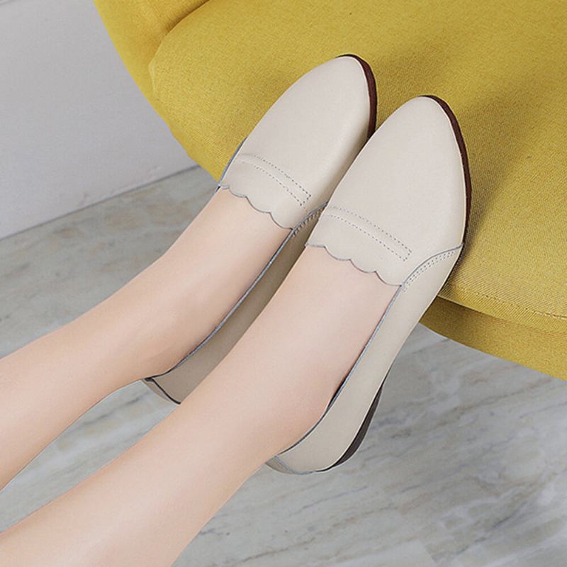 Kvinder Blondestrim Behagelig Blød Sål Casual Slip On Flats Loafers