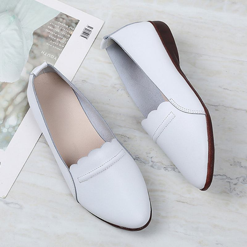 Kvinder Blondestrim Behagelig Blød Sål Casual Slip On Flats Loafers