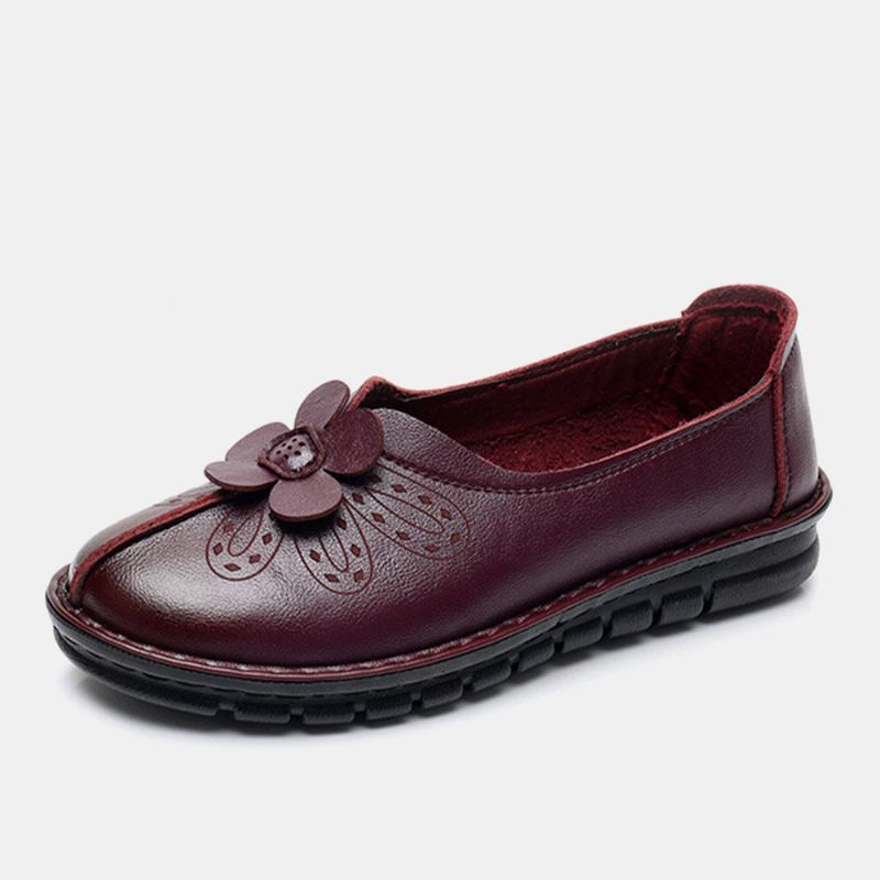 Kvinder Brief Vintage Blomstermønster Rund Tå Blød Sål Comfy Flats