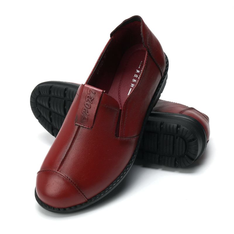 Kvinder Casual Behagelig Blød Sål Slip On Læder Loafers