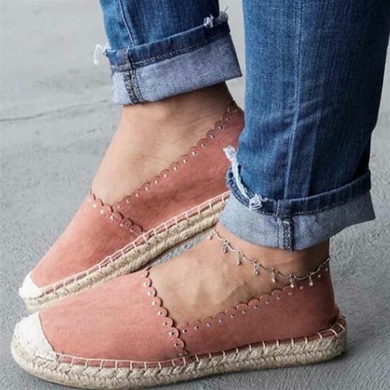 Kvinder Casual Comfy Åndbar Espadrille Flade Slip On Flats