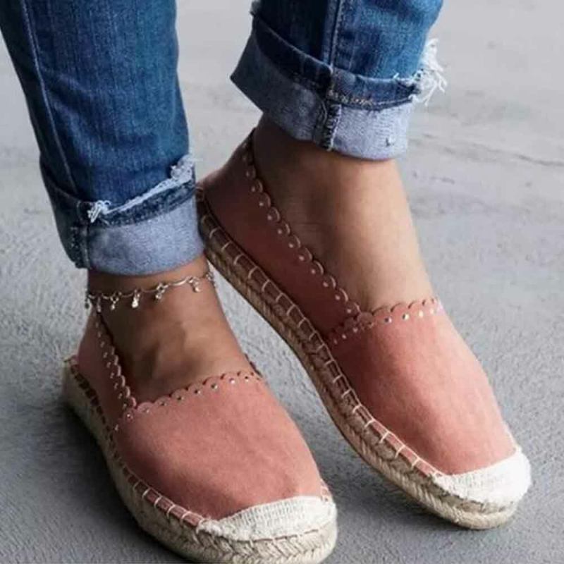 Kvinder Casual Comfy Åndbar Espadrille Flade Slip On Flats