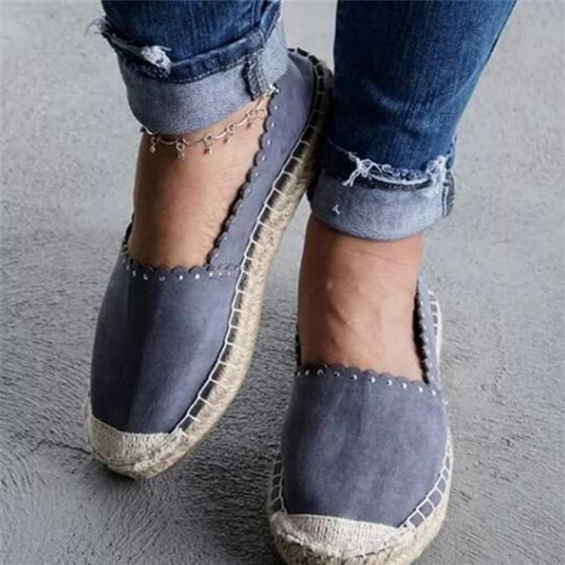 Kvinder Casual Comfy Åndbar Espadrille Flade Slip On Flats