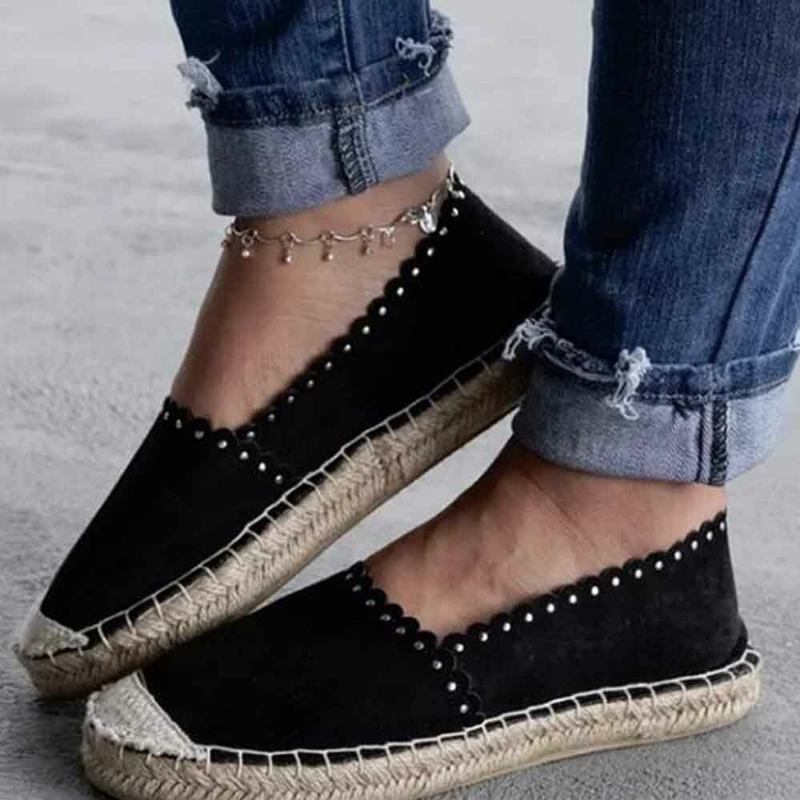 Kvinder Casual Comfy Åndbar Espadrille Flade Slip On Flats