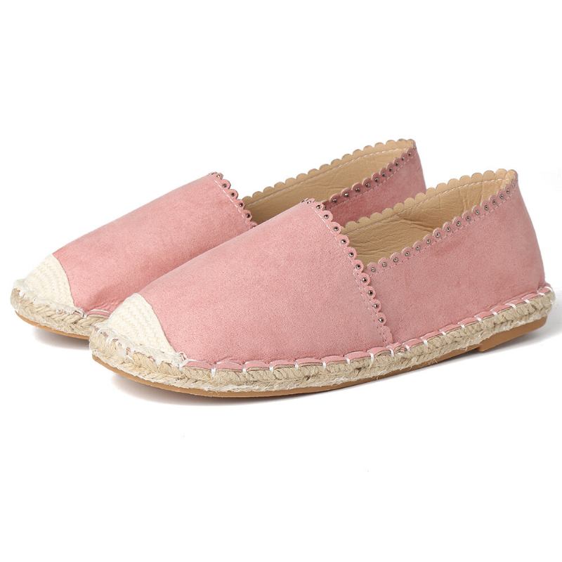 Kvinder Casual Comfy Åndbar Espadrille Flade Slip On Flats