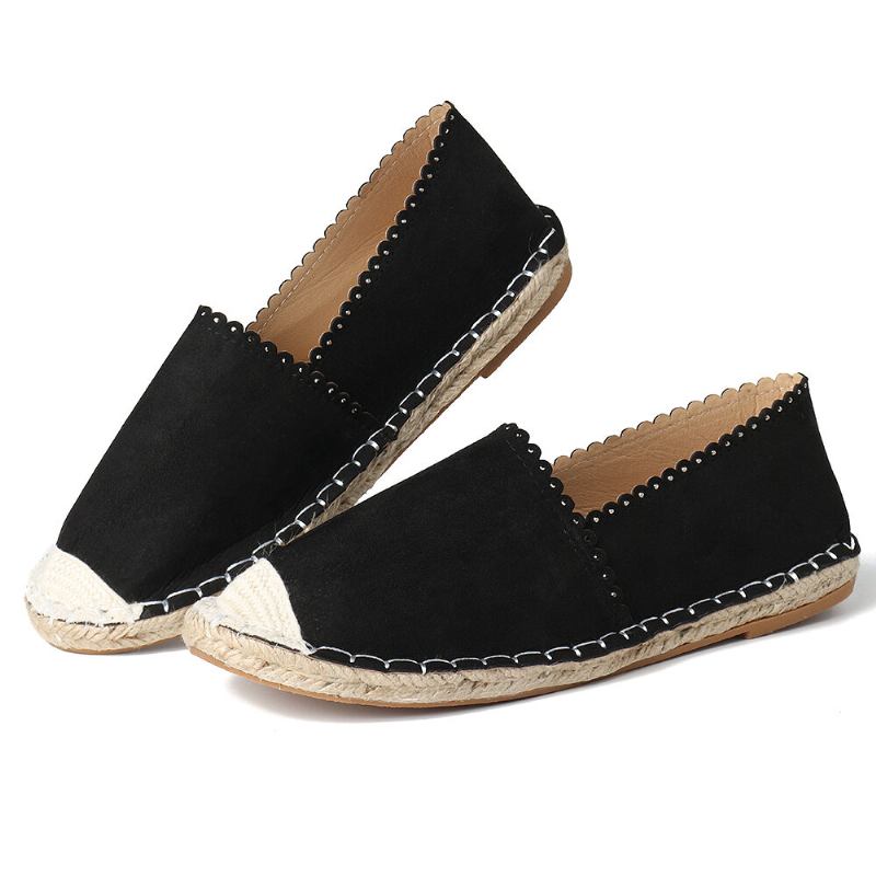 Kvinder Casual Comfy Åndbar Espadrille Flade Slip On Flats