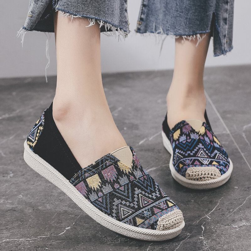 Kvinder Casual Soft Patchwork Rund Toe Fisker Sko