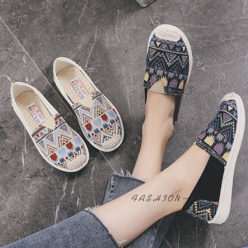 Kvinder Casual Soft Patchwork Rund Toe Fisker Sko