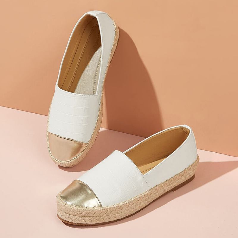 Kvinder Casual Splejsning Slip On Espadrille Loafers Flats Fiskersko Sko