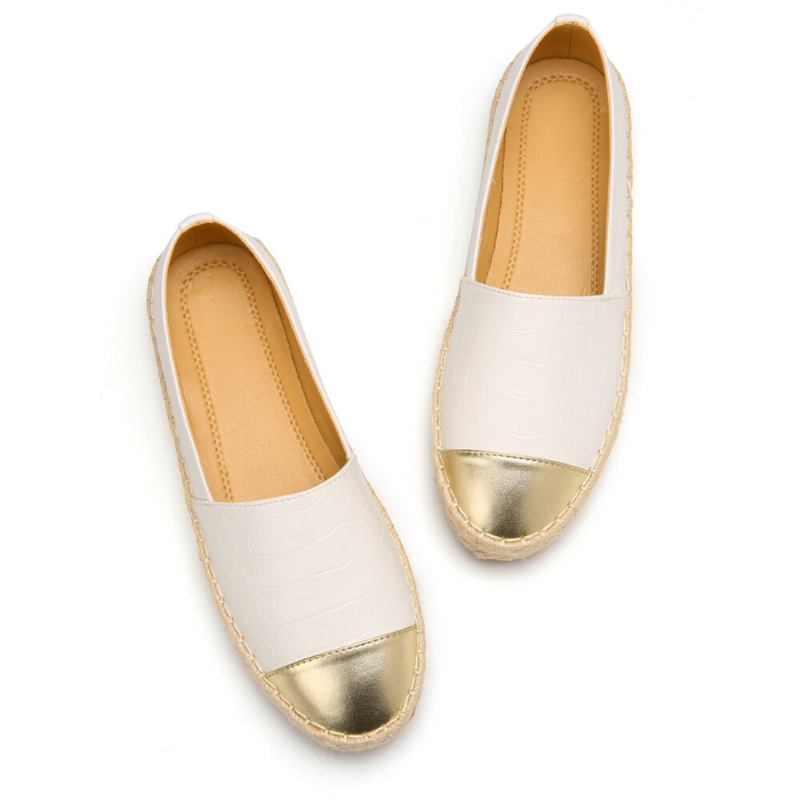 Kvinder Casual Splejsning Slip On Espadrille Loafers Flats Fiskersko Sko