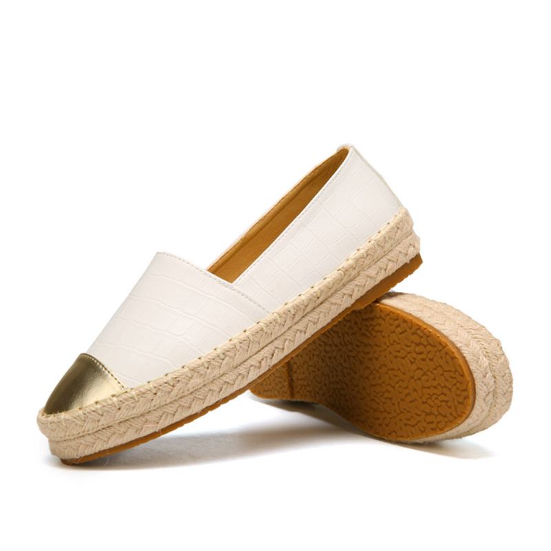 Kvinder Casual Splejsning Slip On Espadrille Loafers Flats Fiskersko Sko