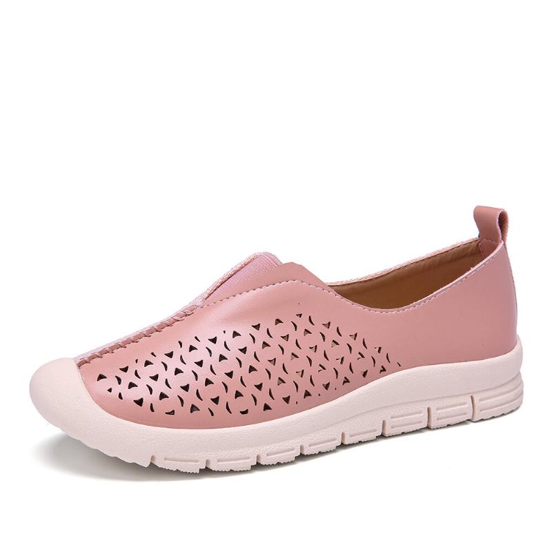 Kvinder Colorblock Comfy Hollow Åndbare Casual Flats