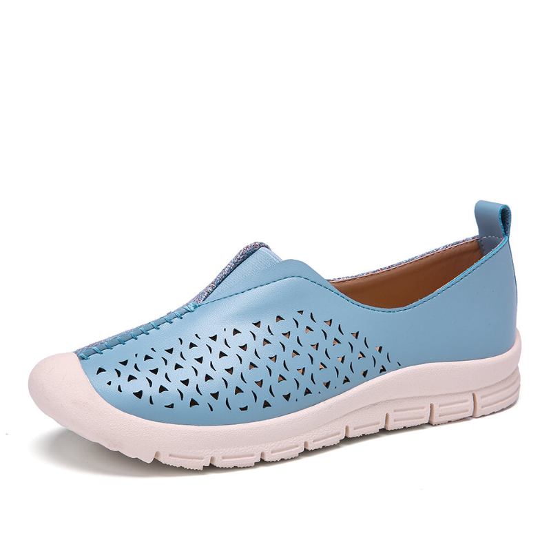 Kvinder Colorblock Comfy Hollow Åndbare Casual Flats