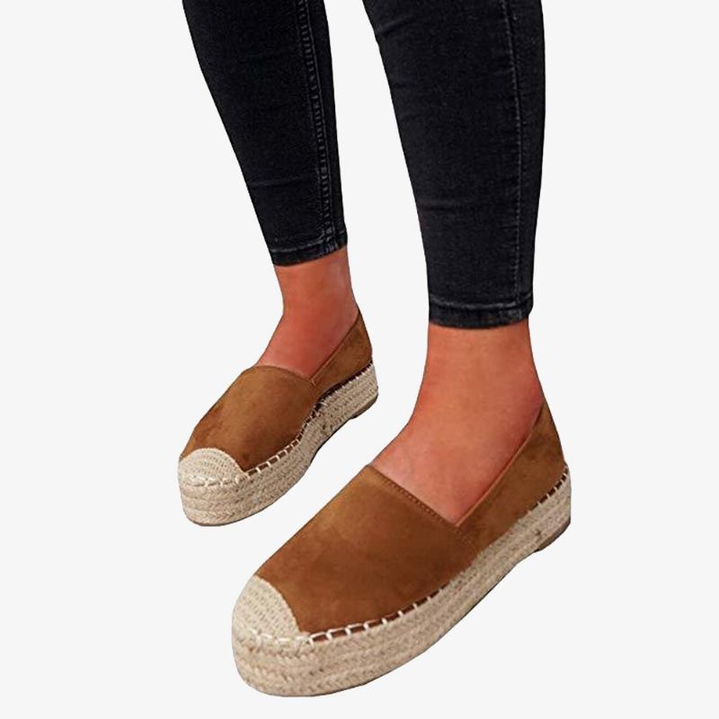 Kvinder Comfy Wearable Casual Espadrille Slip On Platform Flats