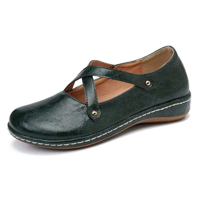 Kvinder Cross Strap Ensfarvet Casual Comfy Flats