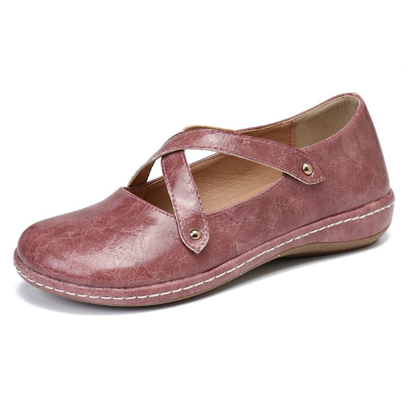 Kvinder Cross Strap Ensfarvet Casual Comfy Flats