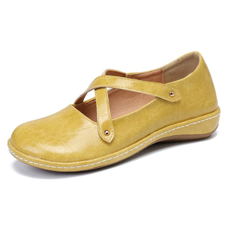 Kvinder Cross Strap Ensfarvet Casual Comfy Flats