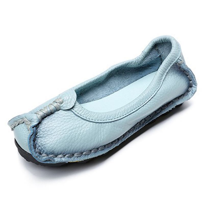 Kvinder Folkways Stricing Comfy Åndbar Casual Læder Loafers