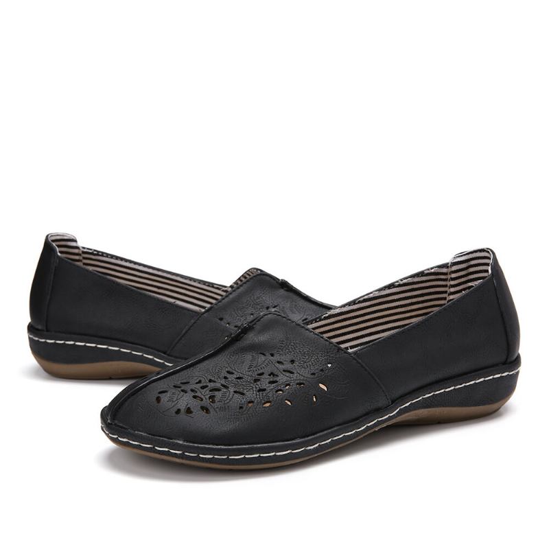 Kvinder Håndstrik Hul Comfy Retro Casual Slip On Flats