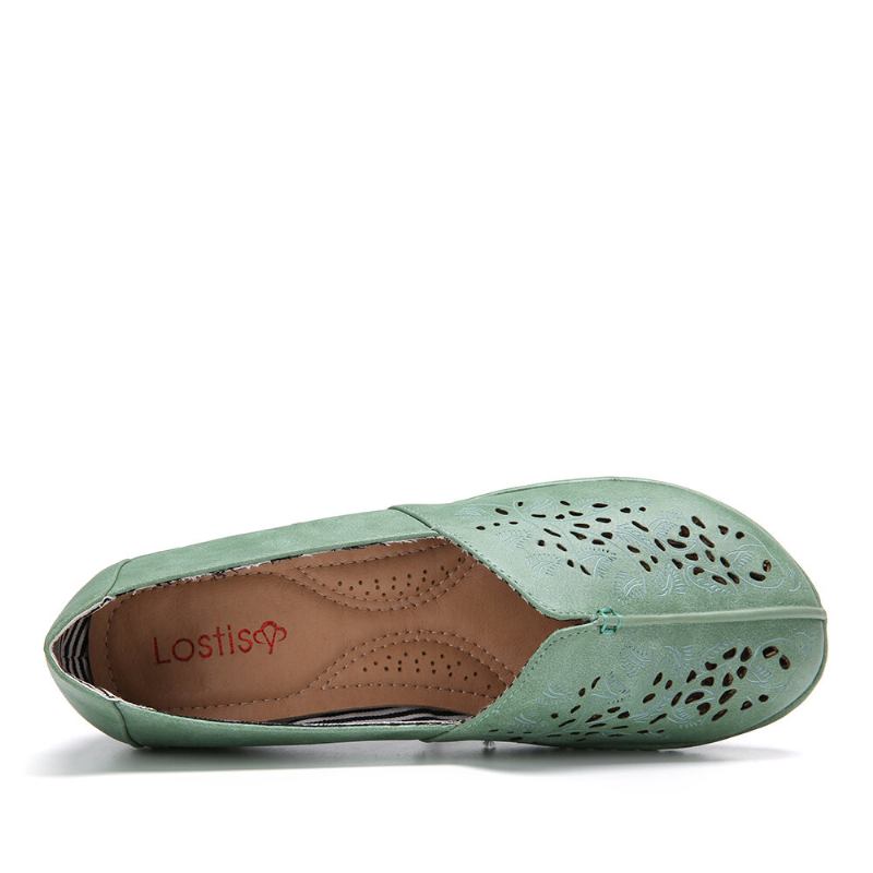 Kvinder Håndstrik Hul Comfy Retro Casual Slip On Flats