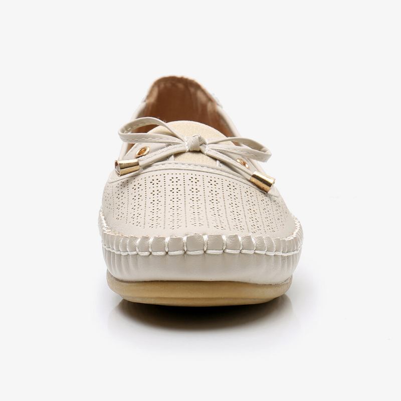 Kvinder Hollow Out Bue Knot Blød Sål Slip On Casual Flats