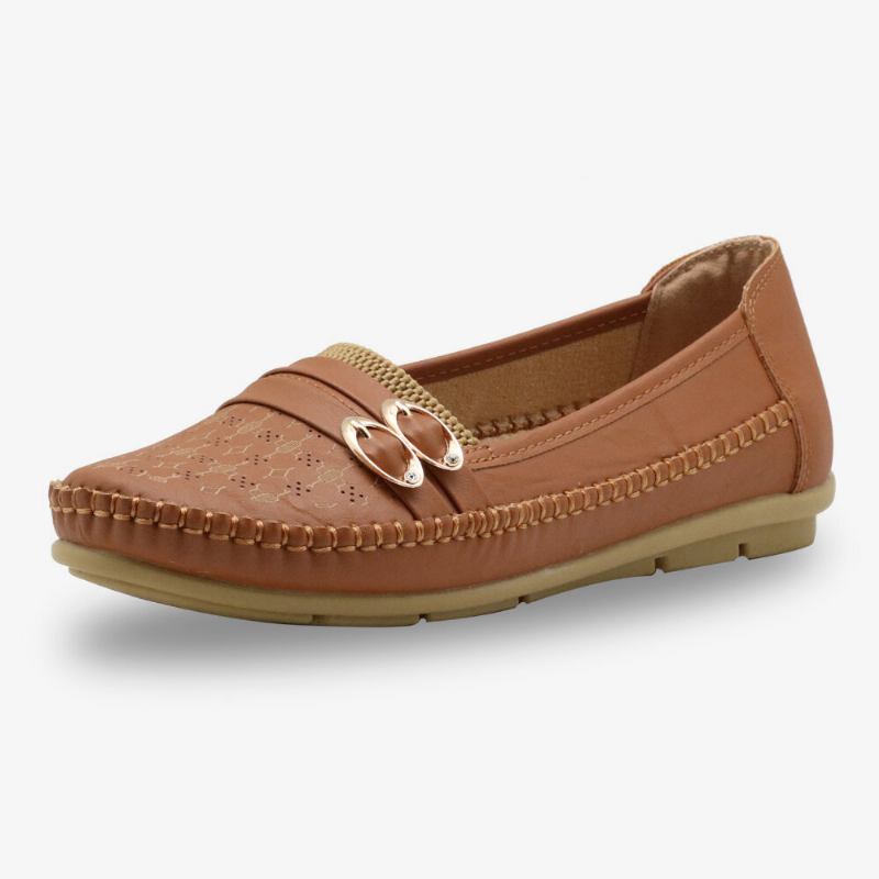 Kvinder Hult Spænde Slip On Bløde Åndbare Casual Flats