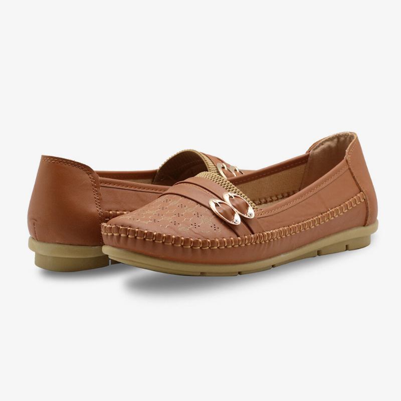 Kvinder Hult Spænde Slip On Bløde Åndbare Casual Flats