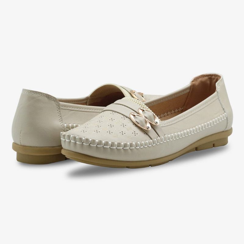 Kvinder Hult Spænde Slip On Bløde Åndbare Casual Flats