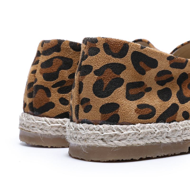 Kvinder Leopardtryk Behagelig Letvægts Casual Slip On Espadrille Flats