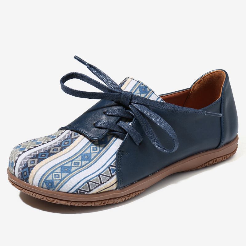 Kvinder Mønster Splejsning Decor Skridsikre Comfy Flade Loafers