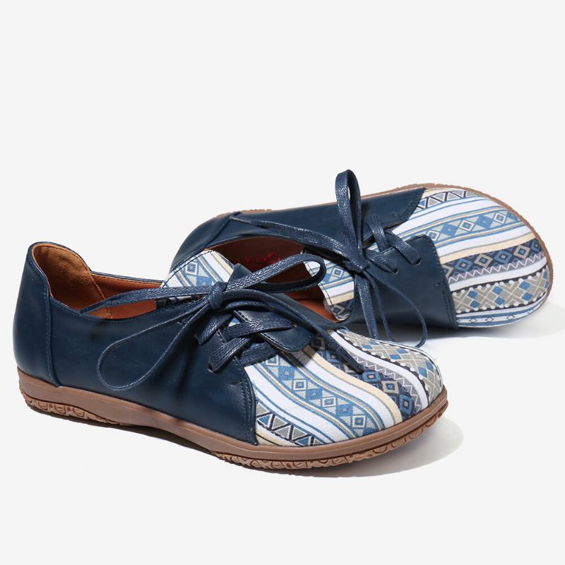 Kvinder Mønster Splejsning Decor Skridsikre Comfy Flade Loafers