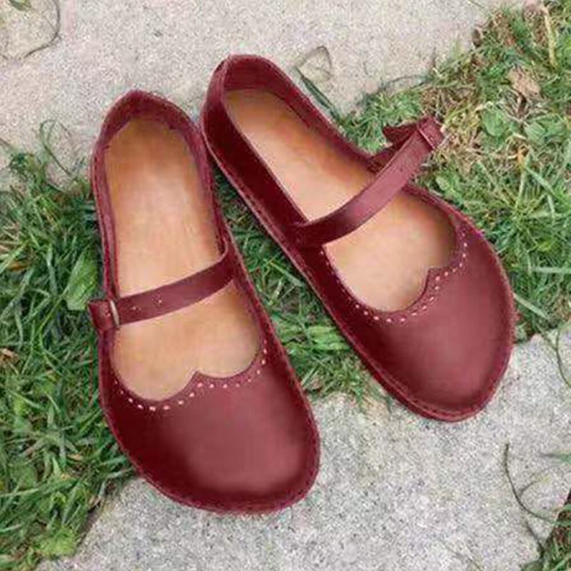 Kvinder Retro Large Størrelse Comfy Spænde Casual Spring Flats Loafers