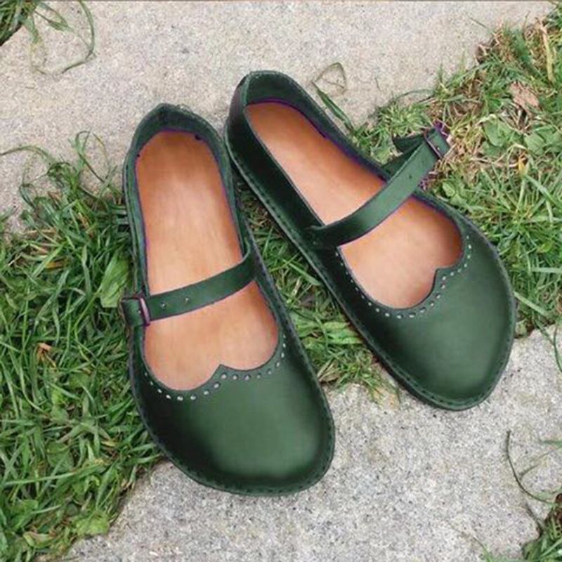 Kvinder Retro Large Størrelse Comfy Spænde Casual Spring Flats Loafers