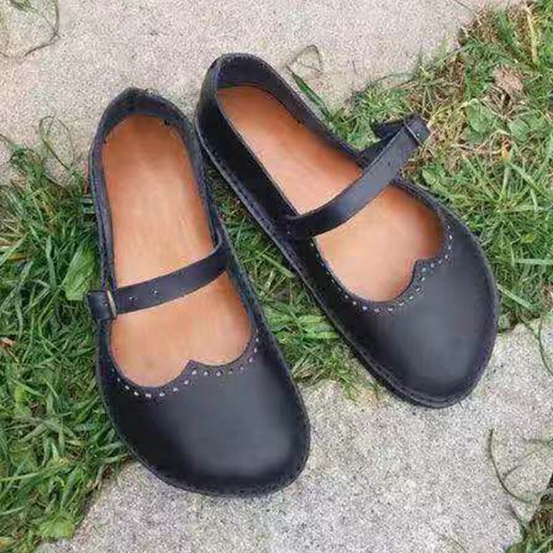 Kvinder Retro Large Størrelse Comfy Spænde Casual Spring Flats Loafers