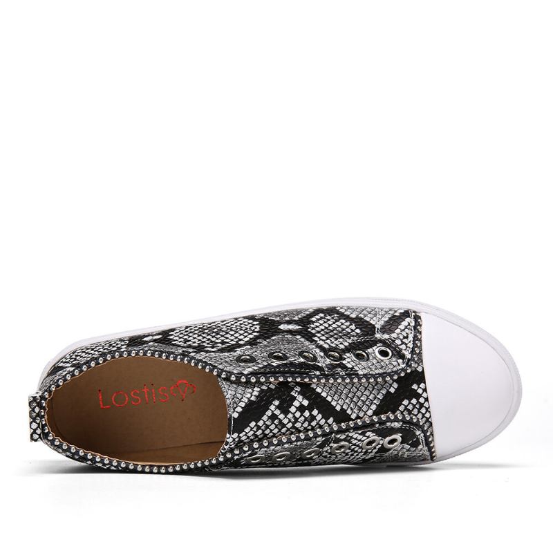 Kvinder Soild Color Studded Slip On Comfy Flats