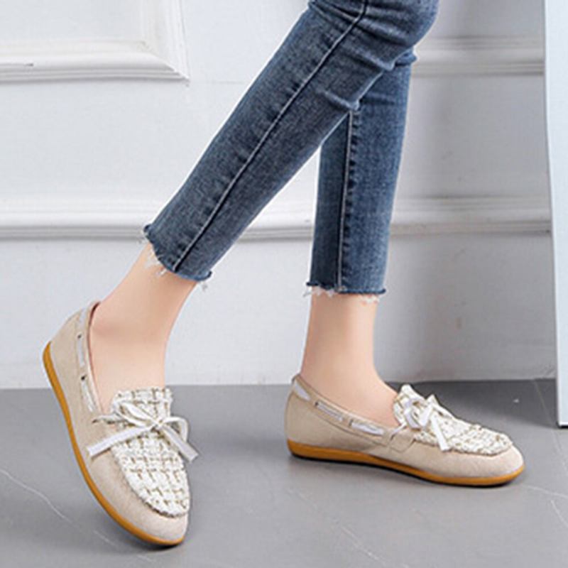 Kvinder Sommerfugleknude Dekor Lille Duft Vind Comfy Åndbar Casual Slip On Loafers