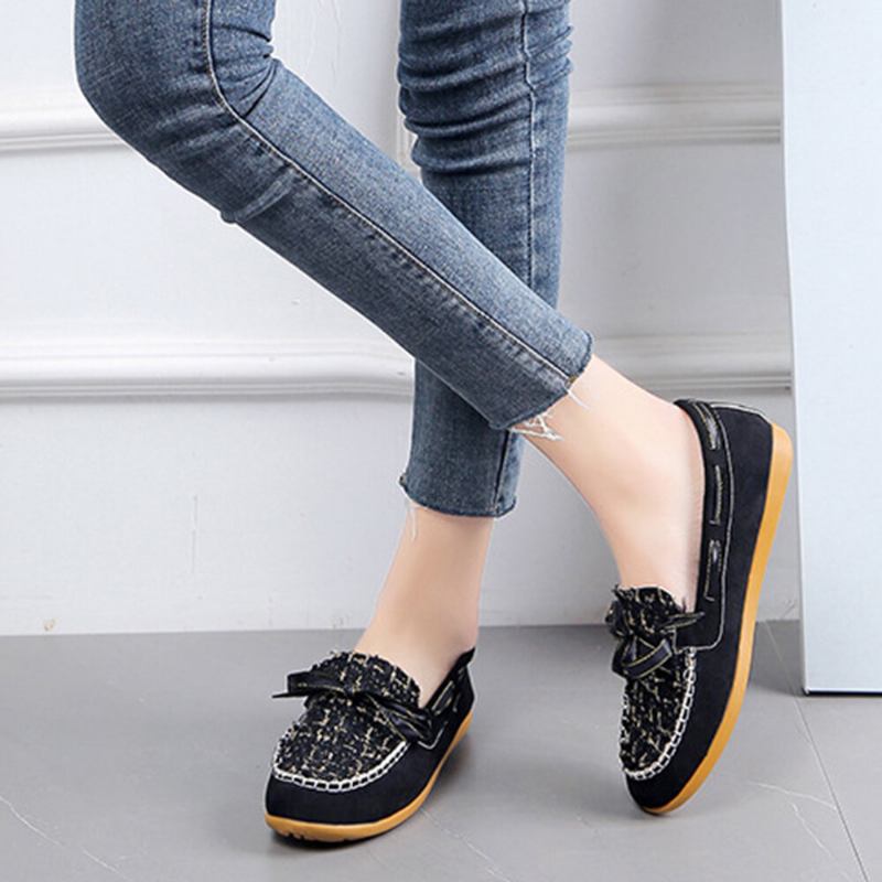 Kvinder Sommerfugleknude Dekor Lille Duft Vind Comfy Åndbar Casual Slip On Loafers