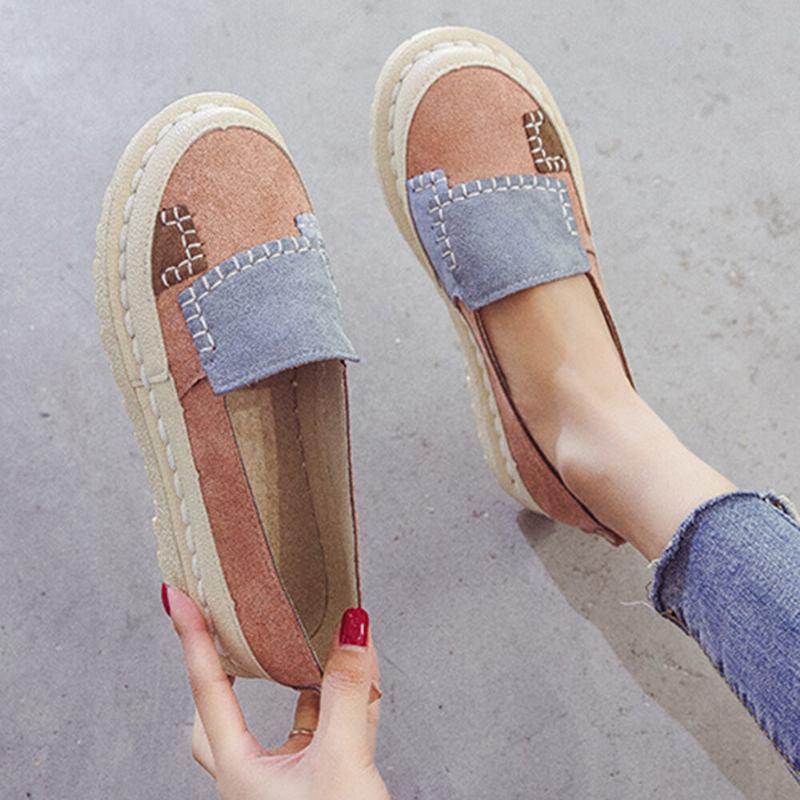 Kvinder Splejsning Skridsikker Blød Casual Slip On Comfy Flats